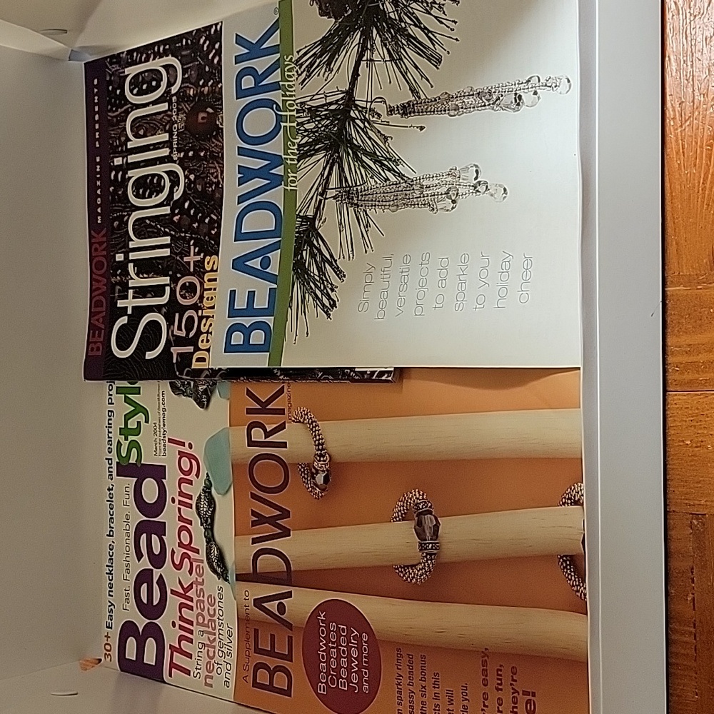 Bead Style and Bead Work magazines Qty 4 jewelry projects stringing Spring M0405